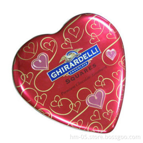 Heart-shaped Tin Boxes, Made of Food Grade Tin Plate, Customized Packing Ways Accepted